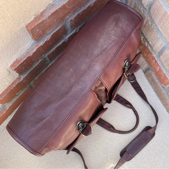Rare & Unique Bill Blass VTG Soft Bomber Cowhide  Leather Briefcase in Chocolate - Picture 8 of 15